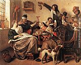 Jan Steen Famous Paintings - The Artist's Family